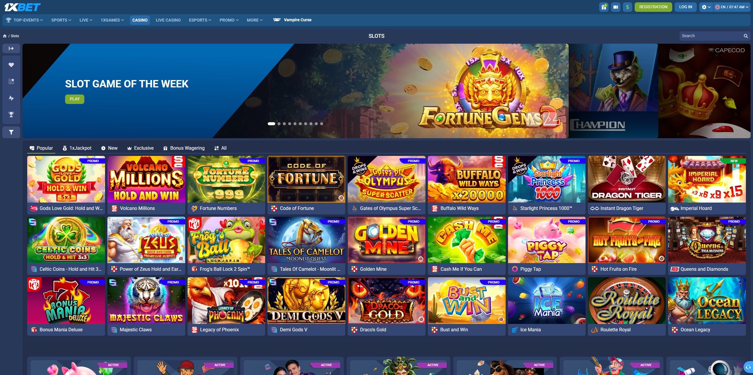 1XBET Casino screenshot 2