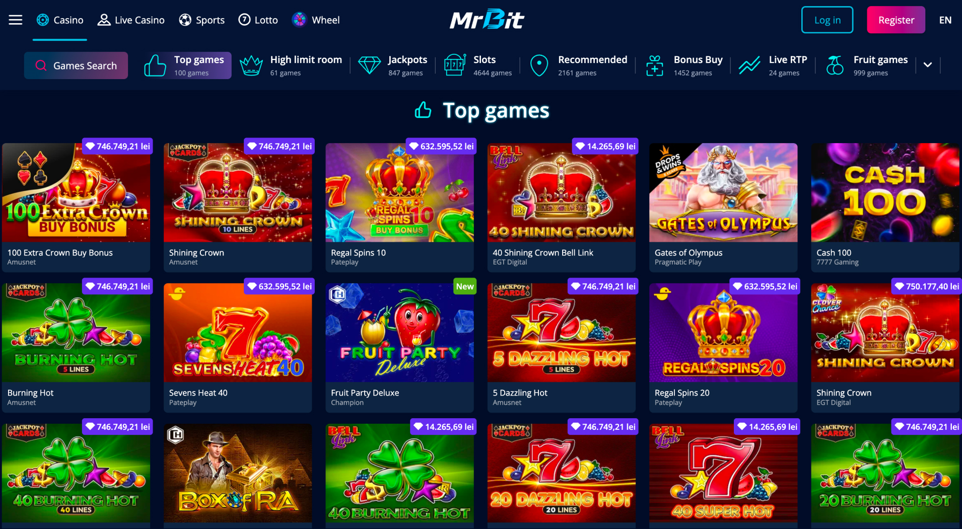 Mr Bit Casino screenshot 2