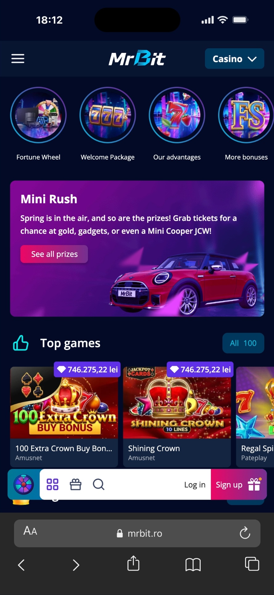 Mr Bit Casino mobile home
