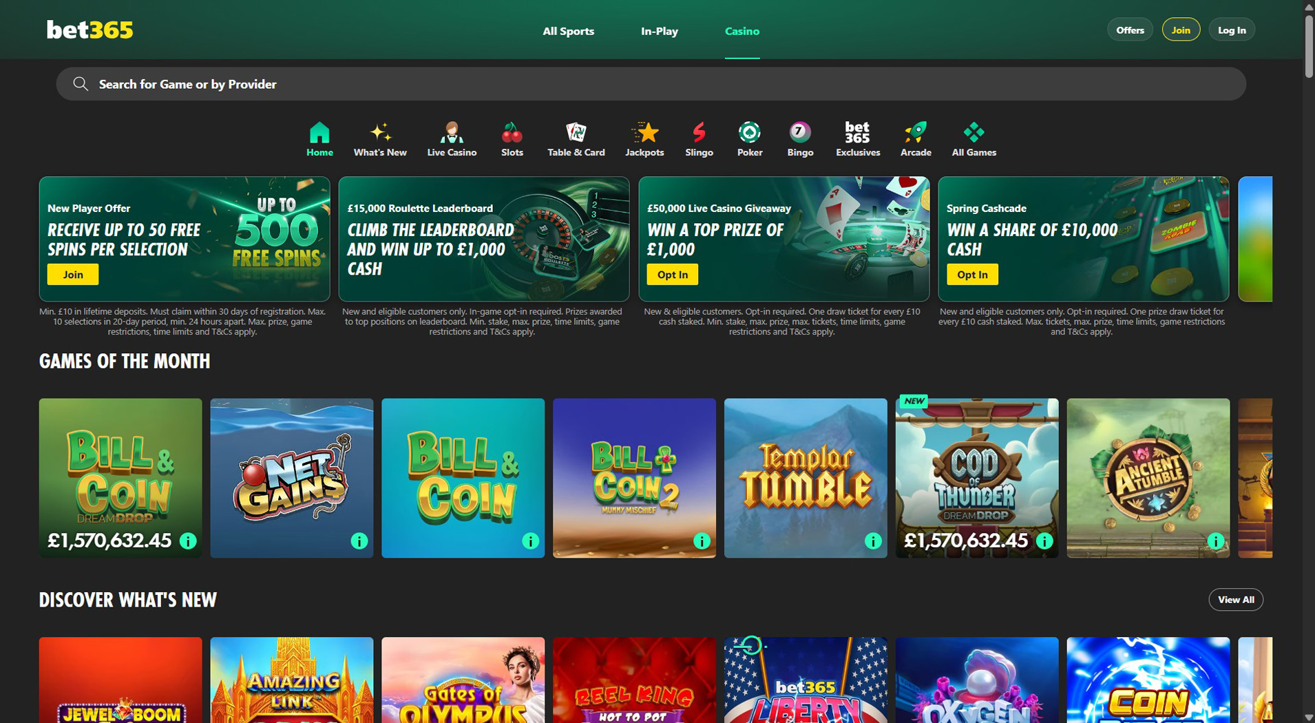 2. bet365 Casino- Acces rapid la cazinoul online